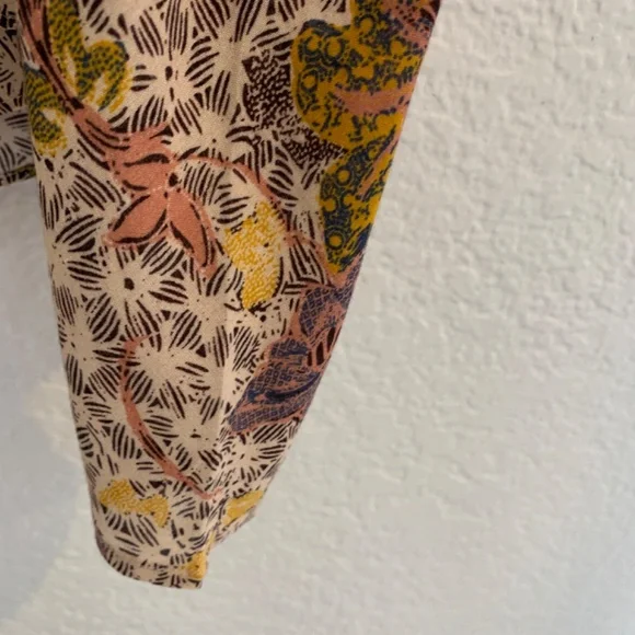 Ulla Johnson Remy Puff Sleeve Floral Blouse Womens 8 Cotton Blend Ivory Boho - Picture 10 of 16